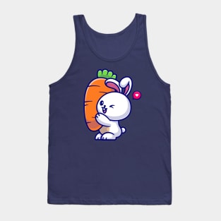 Cute Rabbit Holding Carrot Cartoon Tank Top